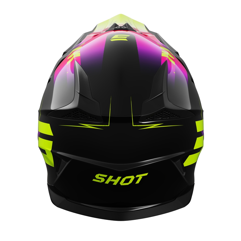 Motocrosshjelm til børn Shot Pulse X-Trem pink-fluogul