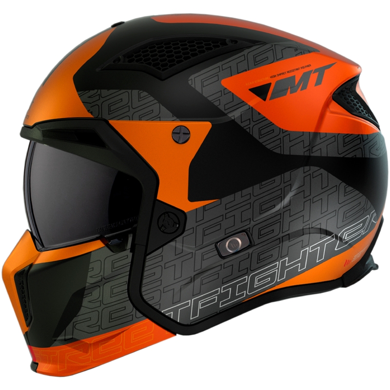 Åben hjelm med maske MT Streetfighter SV Totem B4 sort-grå-orange