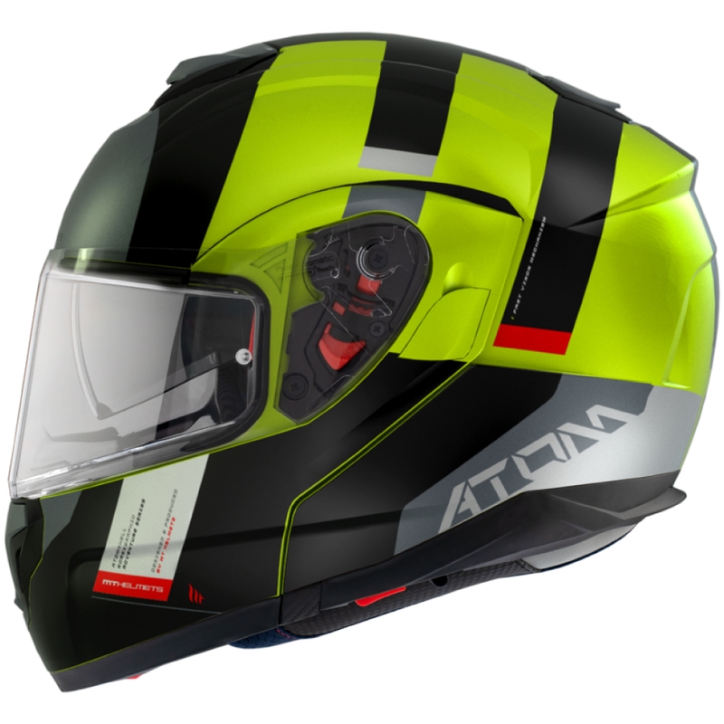 MT Atom SV Gorex C3 sort-grå-fluogul tip-up motorcykelhjelm udsalg