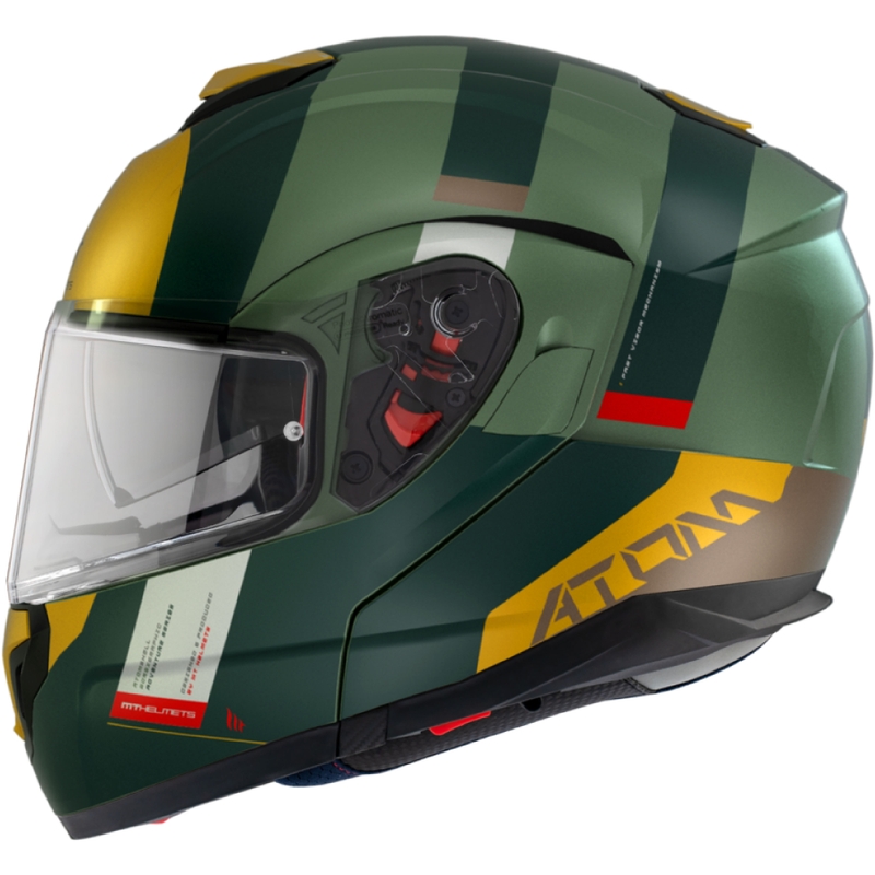 MT Atom SV Gorex C6 motorcykelhjelm gul-grøn udsalg