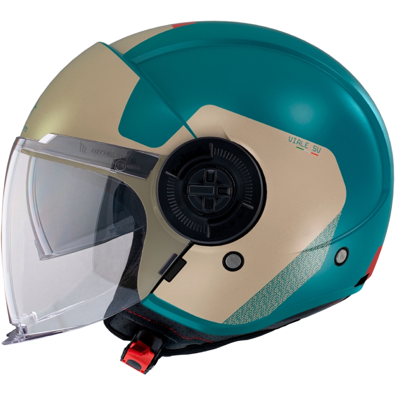 MT Viale SV S Beta E7 åben motorcykelhjelm beige-turkis