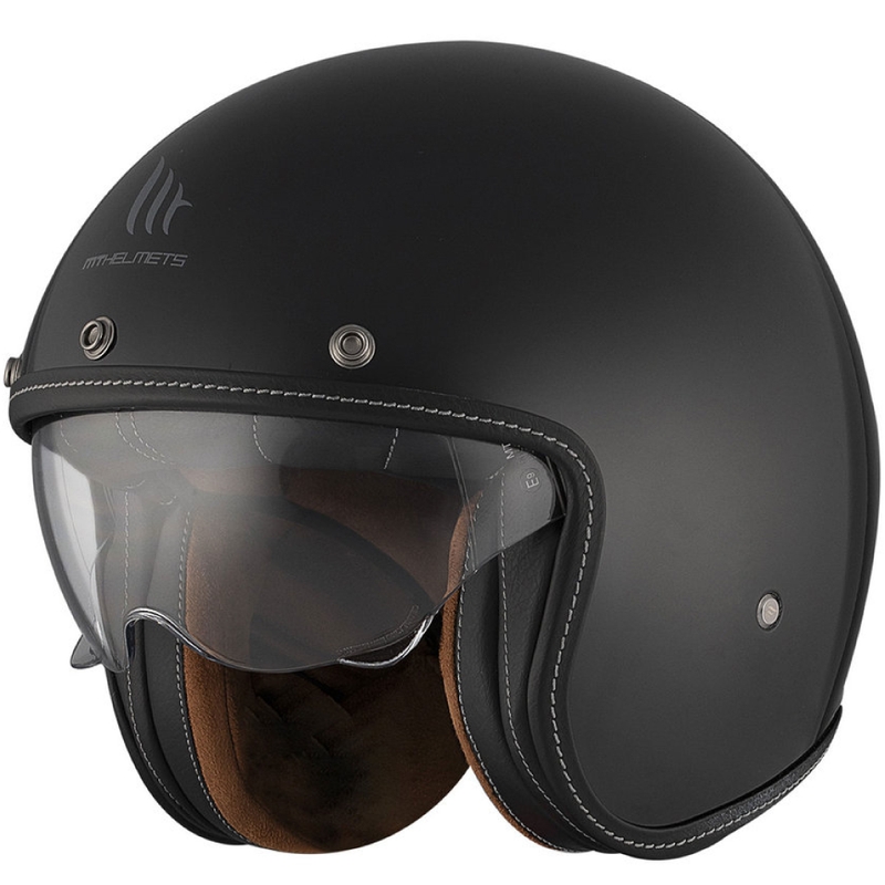 Åben motorcykelhjelm MT Le Mans 2 SV S SOLID A1 blank sort
