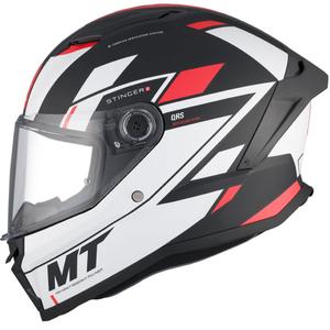 MT Stinger 2 Solid Zivze integreret motorcykelhjelm hvid-sort-rød mat