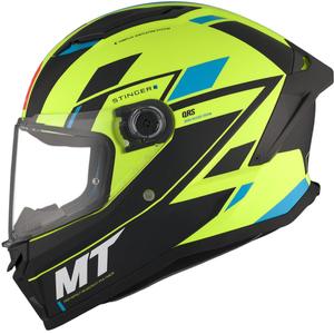 MT Stinger 2 Solid Zivze fluo-grøn-sort-blå mat integreret motorcykelhjelm