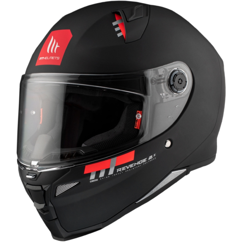 MT REVENGE 2 S SOLID A1 integreret motorcykelhjelm matsort