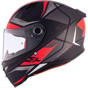 MT REVENGE 2 S HATAX B5 sort-grå-rød integreret motorcykelhjelm