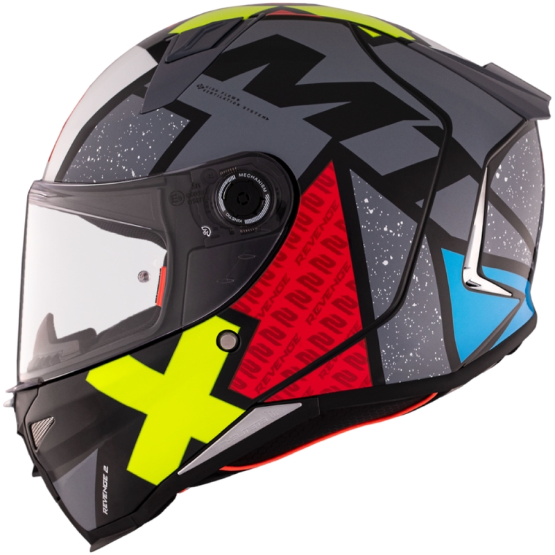 MT REVENGE 2 S Light CO integreret motorcykelhjelm blank sort-rød-gul
