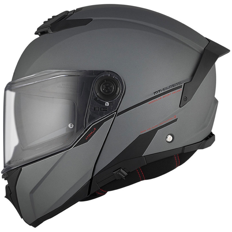 MT ATOM 2 SV SOLID A2 motorcykelhjelm grå mat