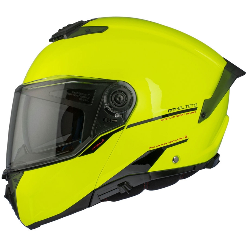 MT ATOM 2 SV SOLID A3 fluogul blank motorcykelhjelm