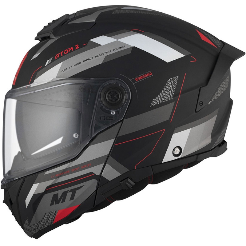 MT ATOM 2 SV BAST D5 motorcykelhjelm mat sort-grå-hvid