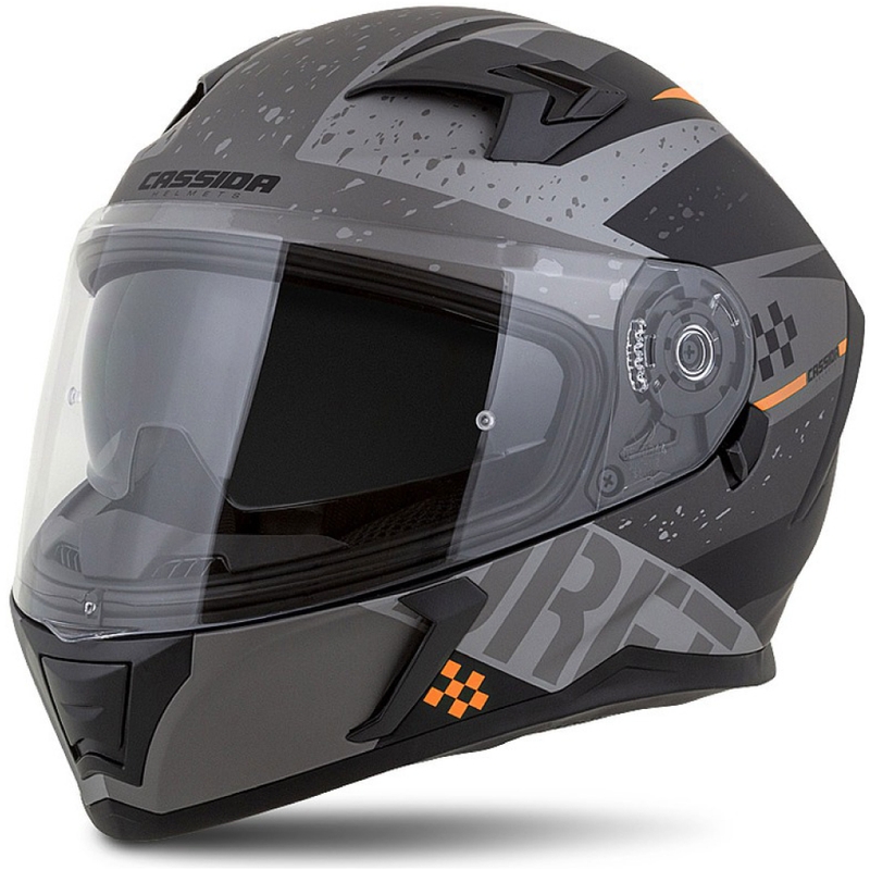 Integral motorcykelhjelm Cassida Integral 3.0 DRFT mat grå-sort-orange