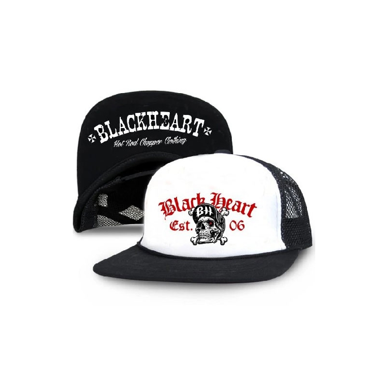 Børnekasket Black Heart Bones sort og hvid
