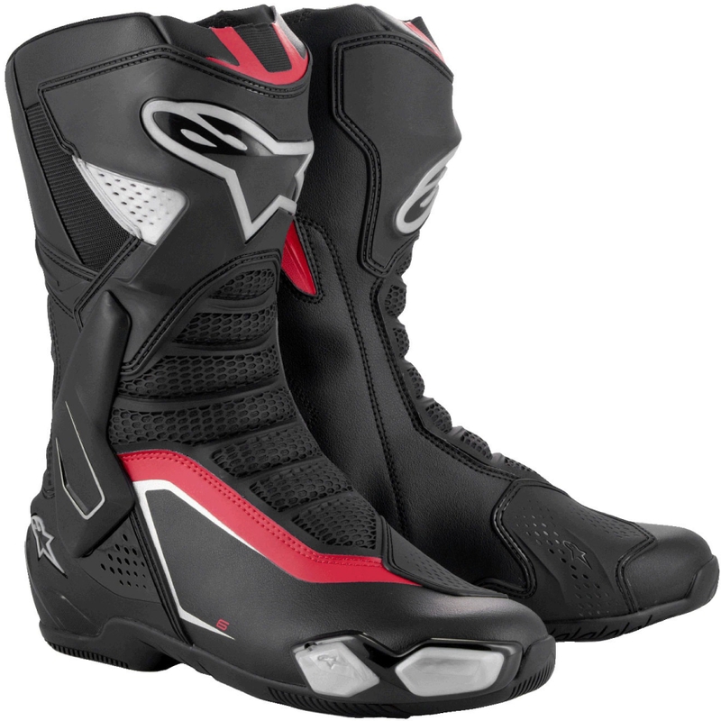 Alpinestars SMX-6 3 sort-sølv-røde motorcykelstøvler