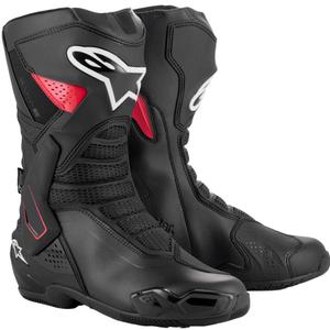 Alpinestars SMX-6 3 Drystar sorte og røde motorcykelstøvler