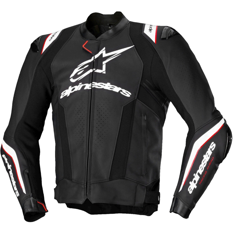 Alpinestars Missile 3 Ignition sort og hvid motorcykeljakke i læder