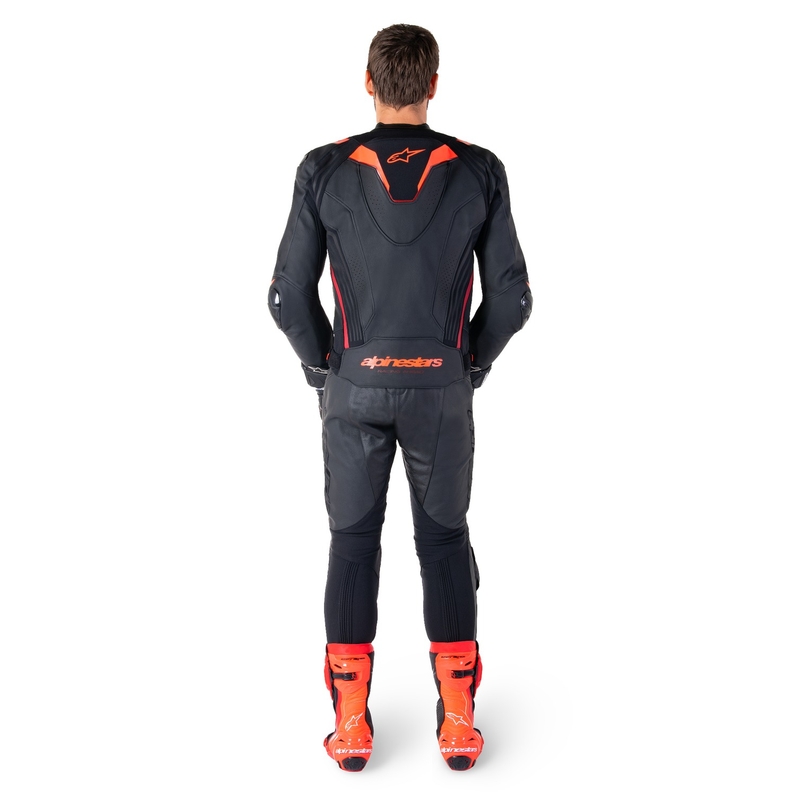 Alpinestars Missile 3 Ignition Black-Fluo Red-Dark Red motorcykeljakke i læder