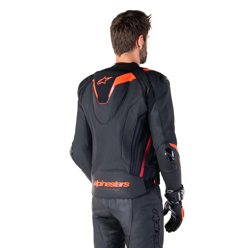 Alpinestars Missile 3 Ignition Black-Fluo Red-Dark Red motorcykeljakke i læder