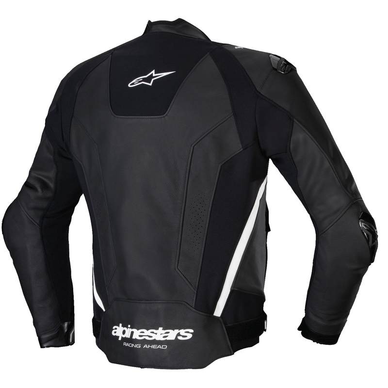 Alpinestars Missile 3 sort og hvid motorcykeljakke i læder