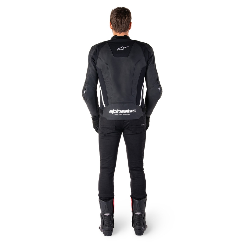 Alpinestars Missile 3 sort og hvid motorcykeljakke i læder