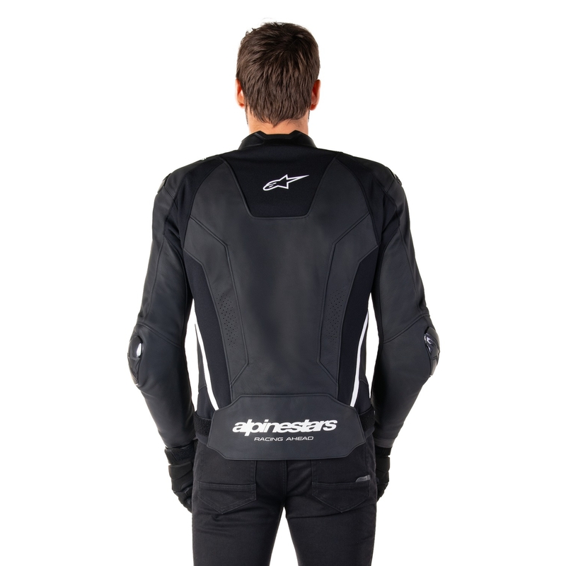 Alpinestars Missile 3 sort og hvid motorcykeljakke i læder