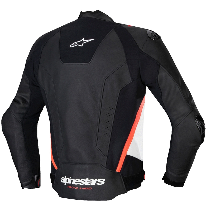 Alpinestars Missile 3 Black-White-Fluo Red motorcykeljakke i læder