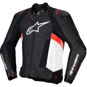 Alpinestars Missile 3 Black-White-Fluo Red motorcykeljakke i læder