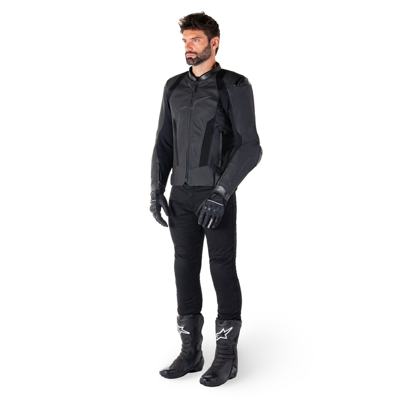Alpinestars Missile 3 Airflow sort motorcykeljakke i læder