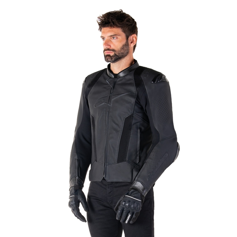 Alpinestars Missile 3 Airflow sort motorcykeljakke i læder
