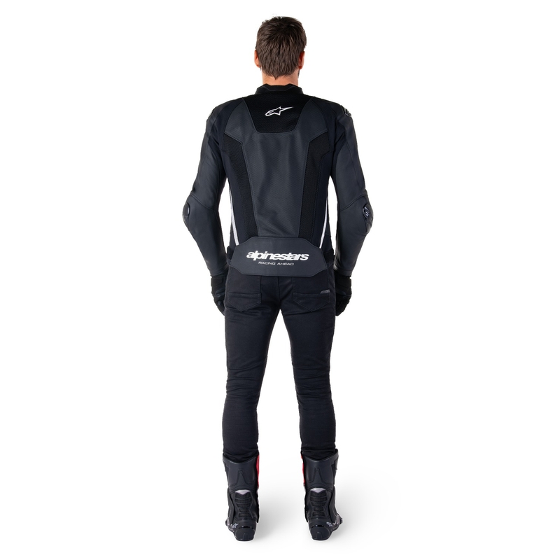 Alpinestars Missile 3 Airflow sort og hvid motorcykeljakke i læder
