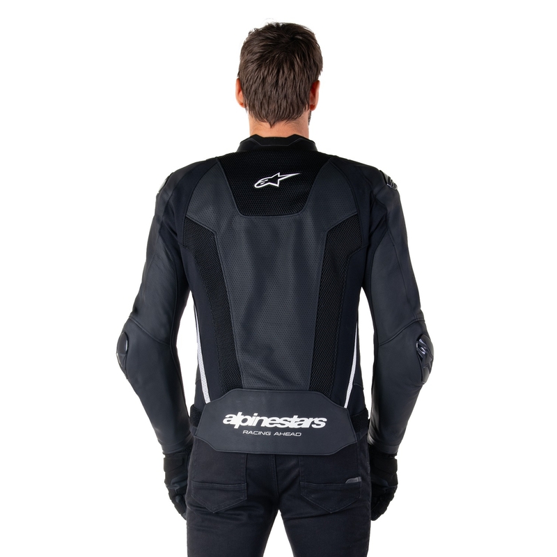 Alpinestars Missile 3 Airflow sort og hvid motorcykeljakke i læder