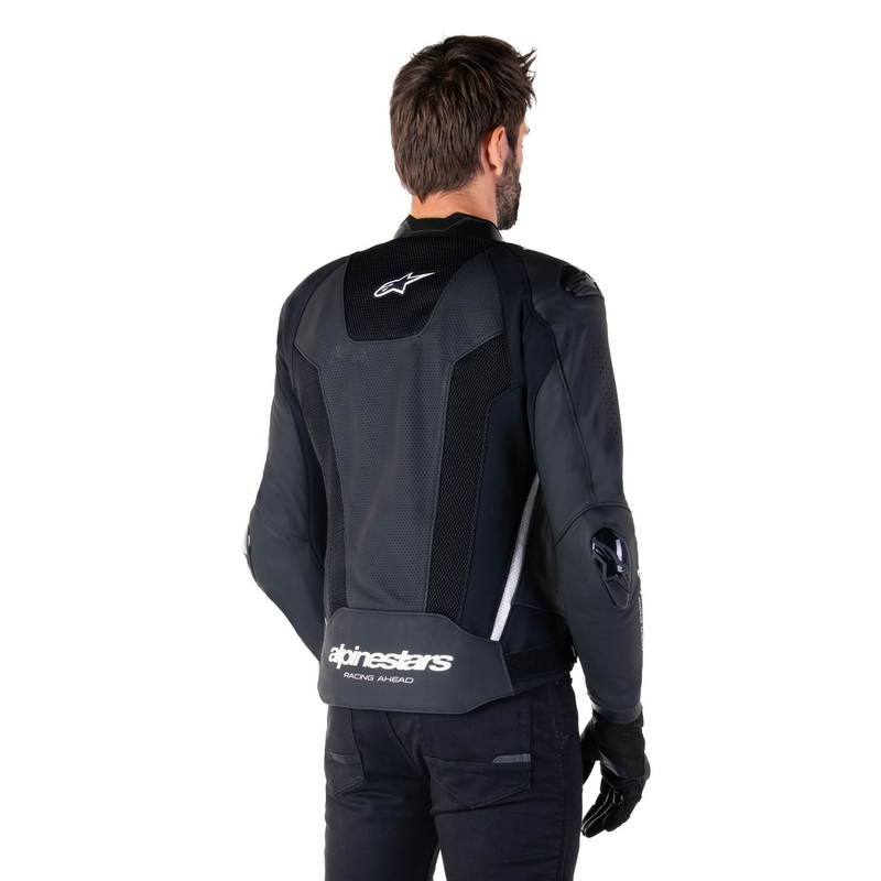 Alpinestars Missile 3 Airflow sort og hvid motorcykeljakke i læder