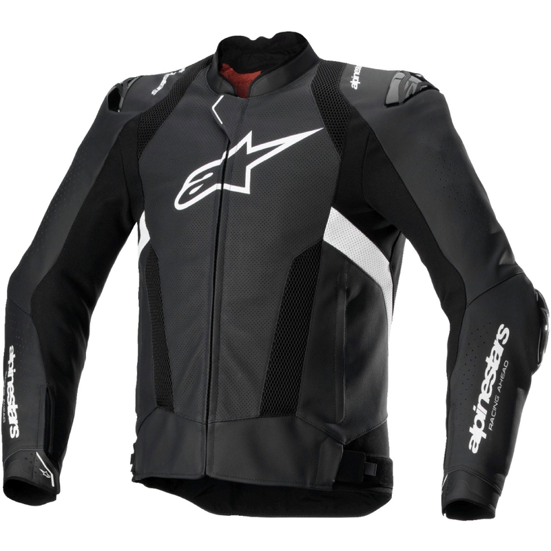 Alpinestars Missile 3 Airflow sort og hvid motorcykeljakke i læder