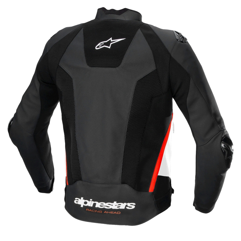 Alpinestars Missile 3 Airflow Black-White-Fluo Red motorcykeljakke i læder