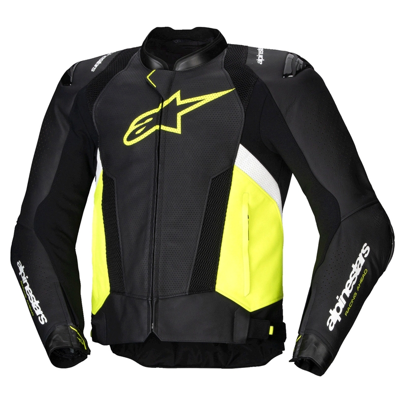 Alpinestars Missile 3 Airflow Black-Fluo Yellow-White motorcykeljakke i læder