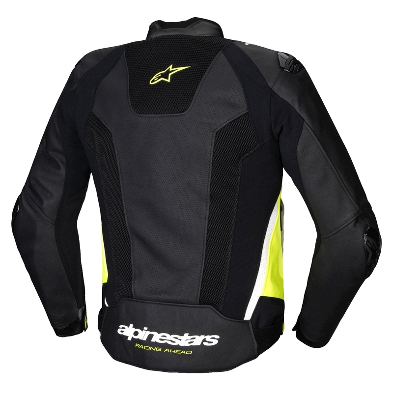 Alpinestars Missile 3 Airflow Black-Fluo Yellow-White motorcykeljakke i læder