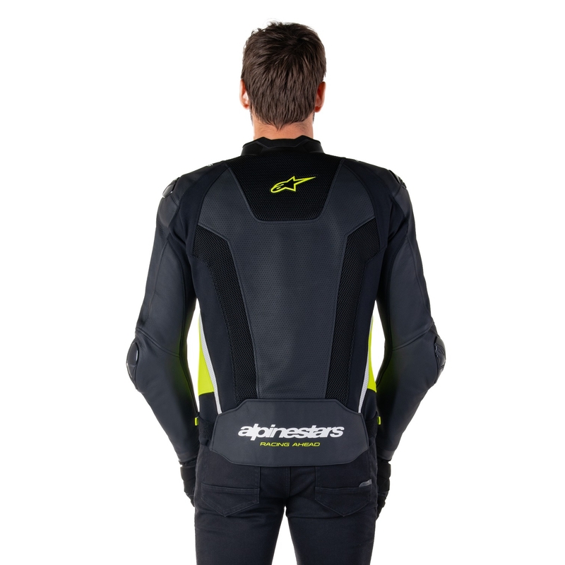 Alpinestars Missile 3 Airflow Black-Fluo Yellow-White motorcykeljakke i læder