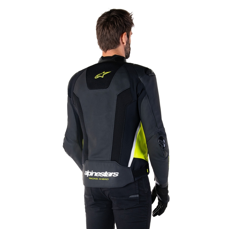 Alpinestars Missile 3 Airflow Black-Fluo Yellow-White motorcykeljakke i læder