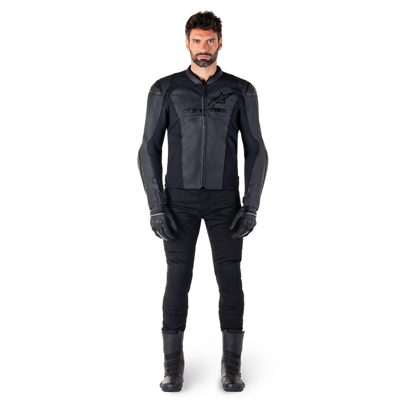 Alpinestars Faster 3 sort motorcykeljakke i læder