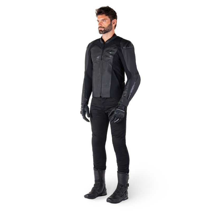 Alpinestars Faster 3 sort motorcykeljakke i læder