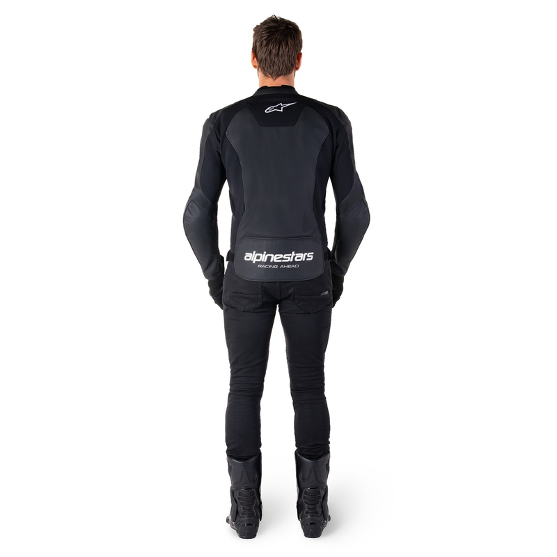 Alpinestars Faster 3 sort og hvid motorcykeljakke i læder