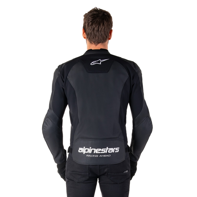 Alpinestars Faster 3 sort og hvid motorcykeljakke i læder