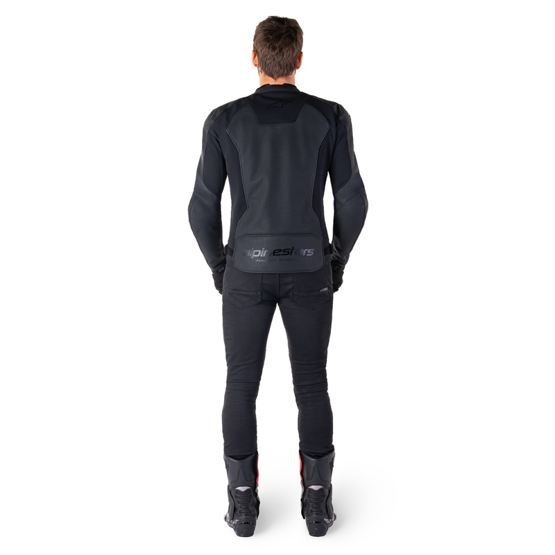 Alpinestars Faster 3 Airflow sort motorcykeljakke i læder