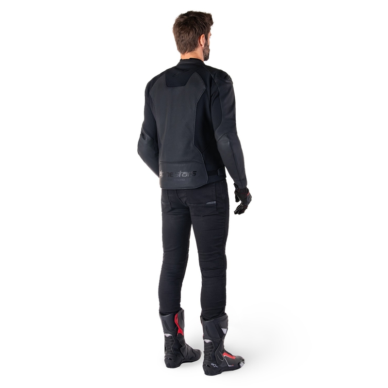 Alpinestars Faster 3 Airflow sort motorcykeljakke i læder