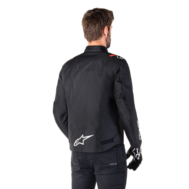 Alpinestars T-SPS 2 vandtæt sort-hvid-fluerød motorcykeljakke