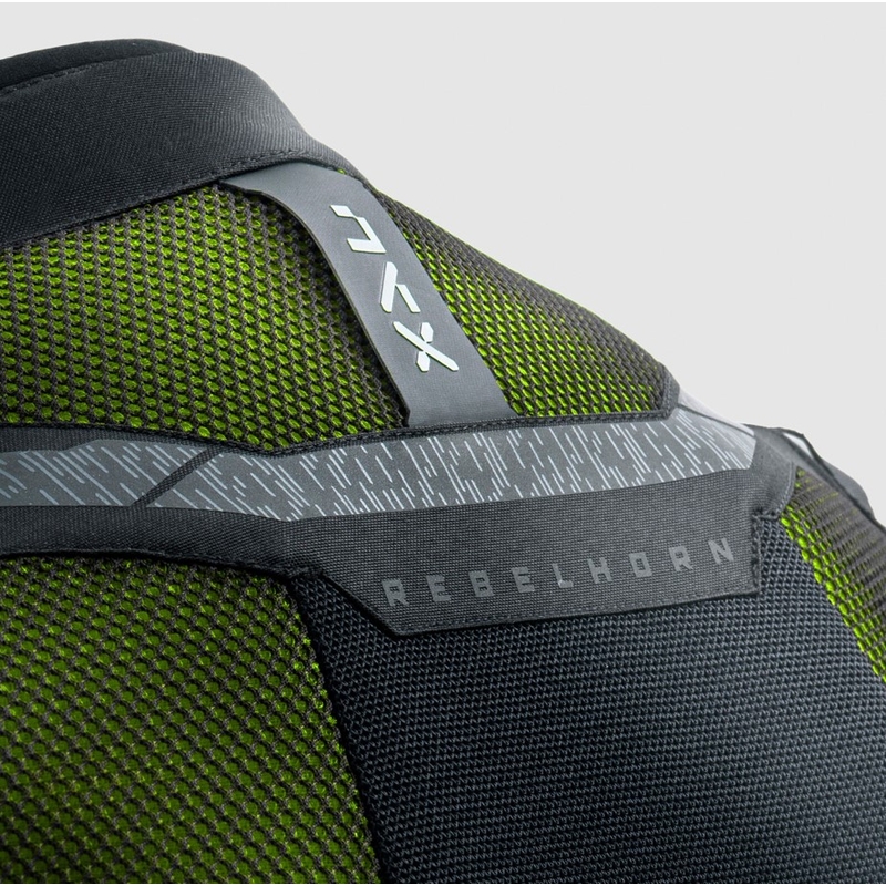 Motorcykeljakke Rebelhorn Jax sort-fluogul