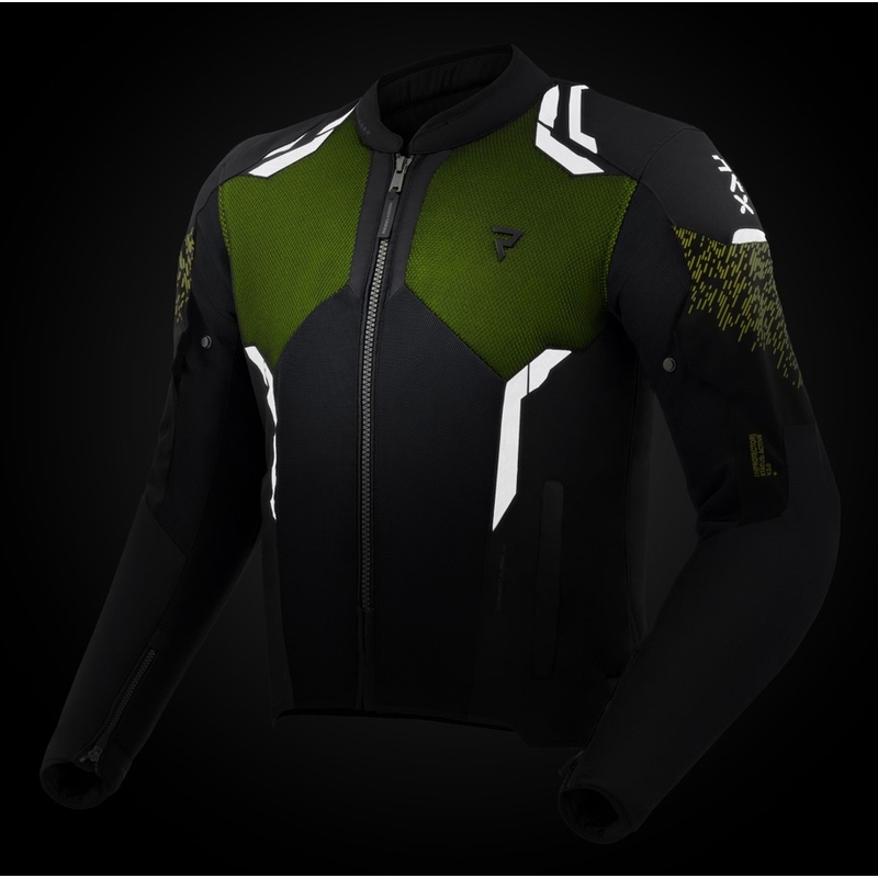 Motorcykeljakke Rebelhorn Jax sort-fluogul