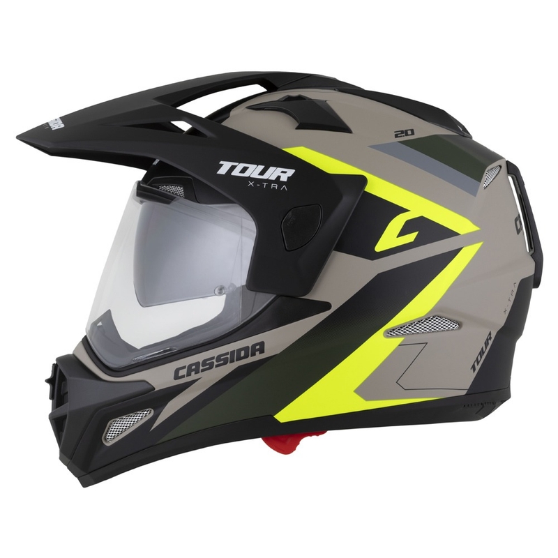 Endurohjelm Cassida Tour 2.0 X-tra mat sand-fluo gul-grøn-sort