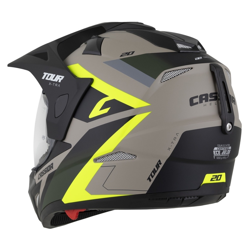 Endurohjelm Cassida Tour 2.0 X-tra mat sand-fluo gul-grøn-sort