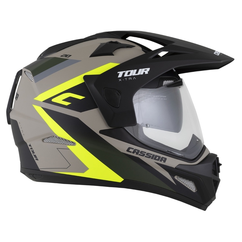 Endurohjelm Cassida Tour 2.0 X-tra mat sand-fluo gul-grøn-sort