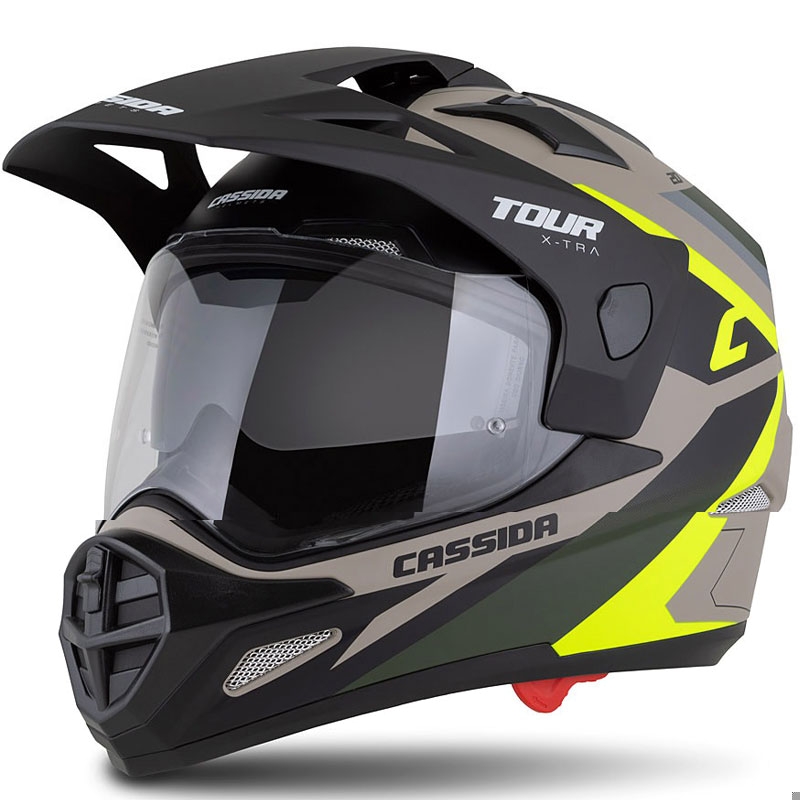Endurohjelm Cassida Tour 2.0 X-tra mat sand-fluo gul-grøn-sort